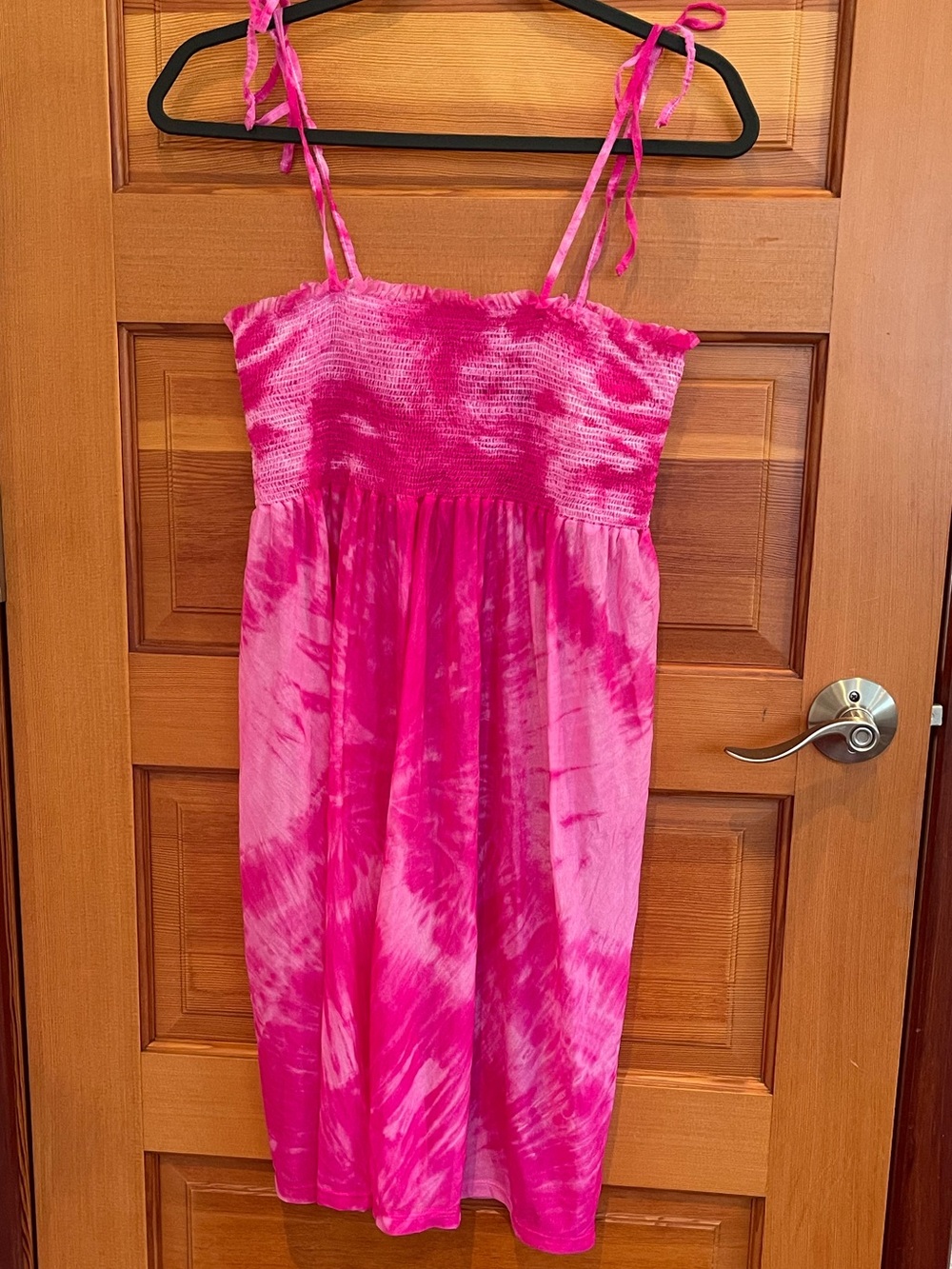 La Blanca Sheer Fuchsia Sundress Cover-up Adjustable Tie Straps - EUC - Medium